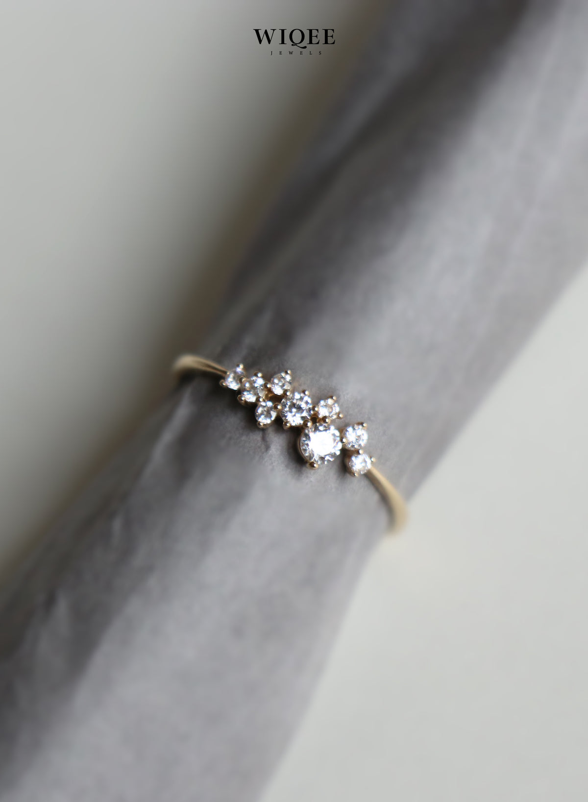 14k Solid Gold Diamond Cluster Ring | Statement Rings
