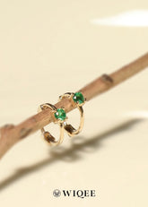 10K Solid Gold Emerald Green Gemstone