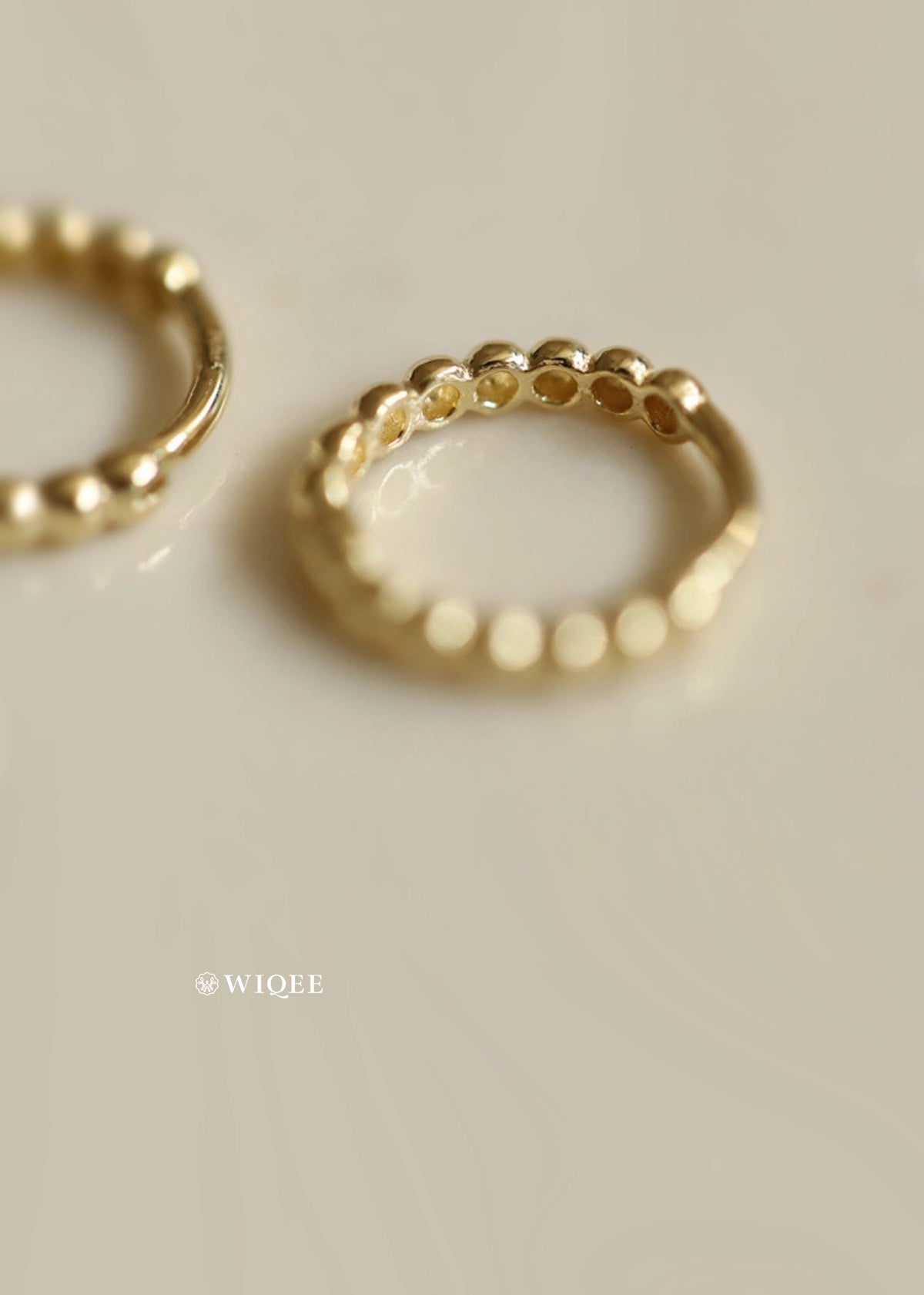 9K Real Solid Gold Small Sparkling Dainty Hoop Earrings