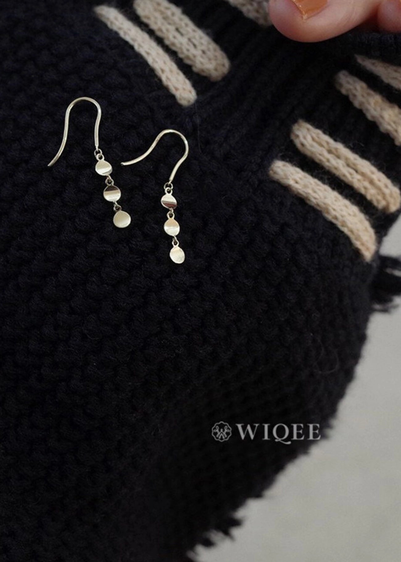 10K Solid Gold Drop Stud Dainty Earrings