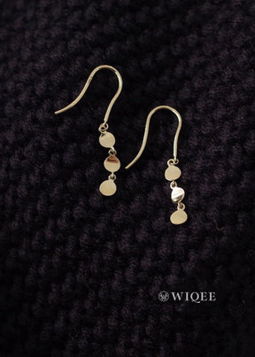 10K Solid Gold Drop Stud Dainty Earrings