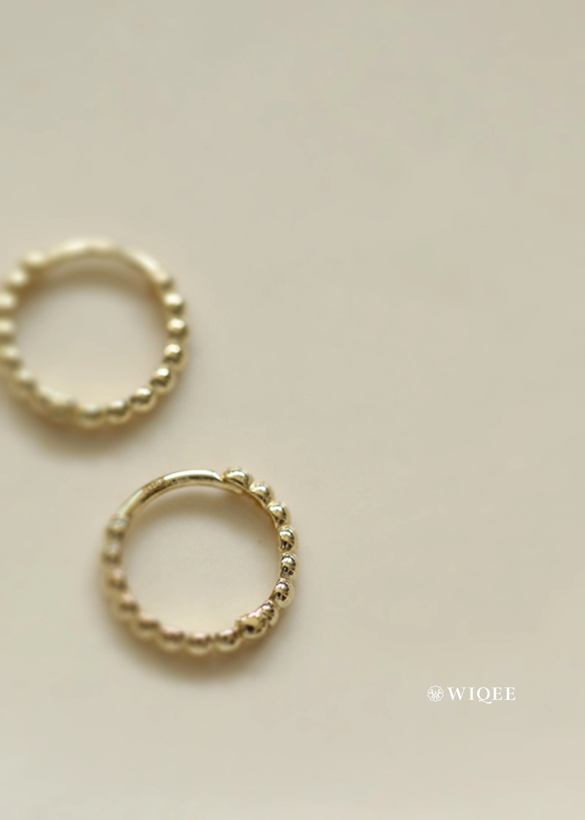 9K Real Solid Gold Small Sparkling Dainty Hoop Earrings