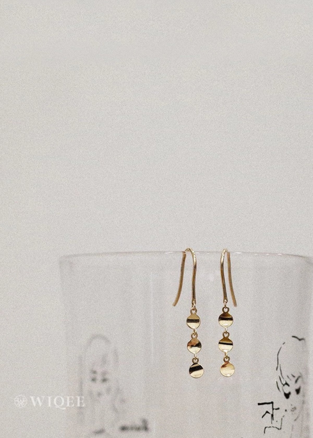 10K Solid Gold Drop Stud Dainty Earrings