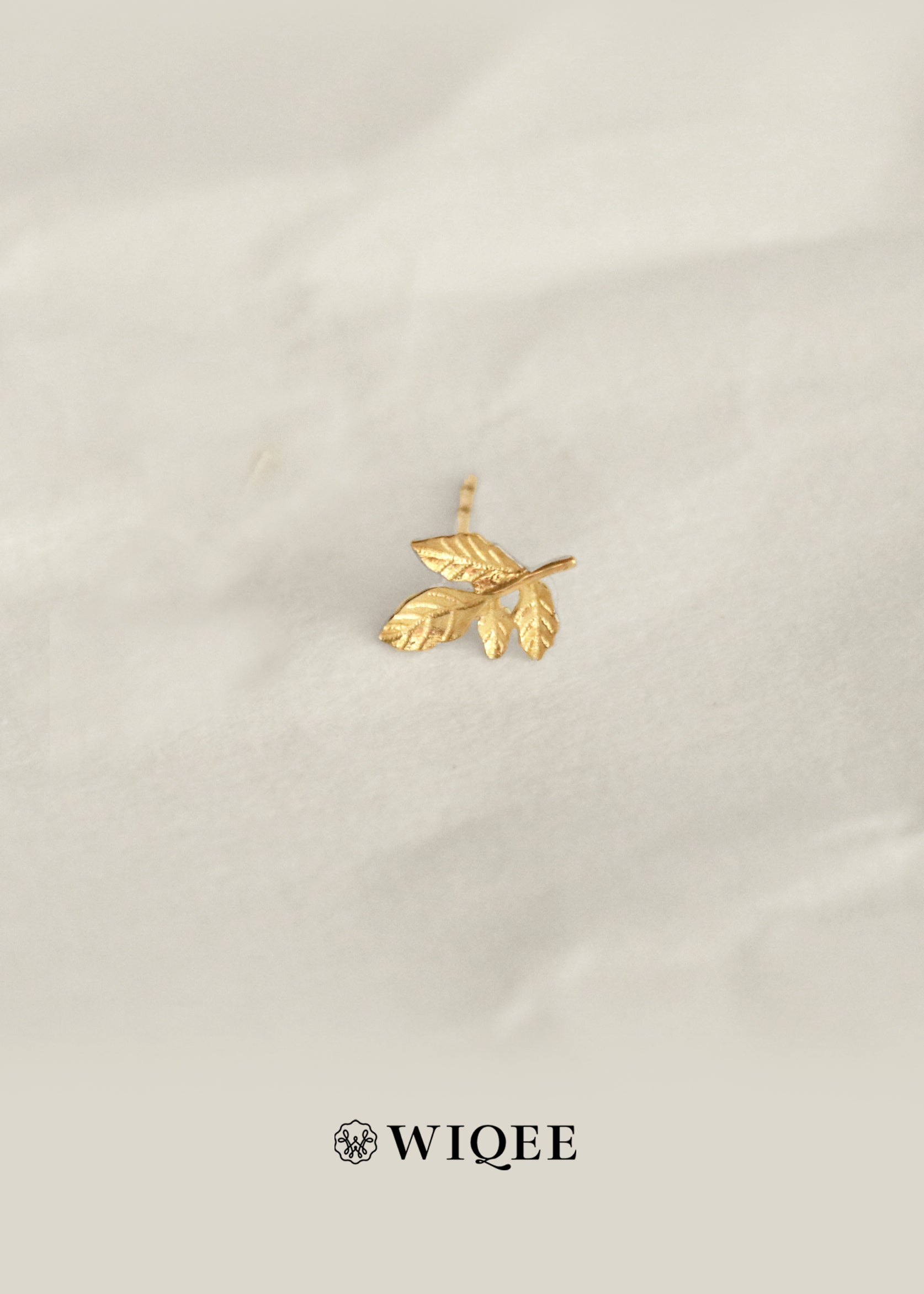 Leaves Gold Stud Earrings