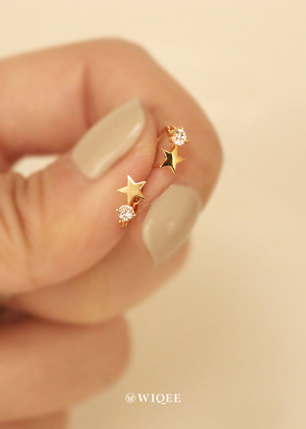 Star Gold Hoop Earring