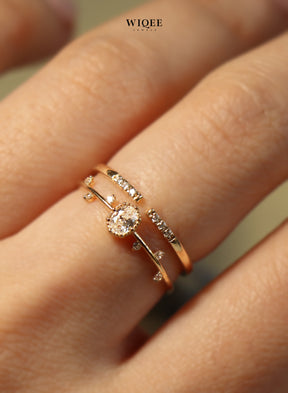 9k Solid Gold Statement Rings | dainty Stacking Rings