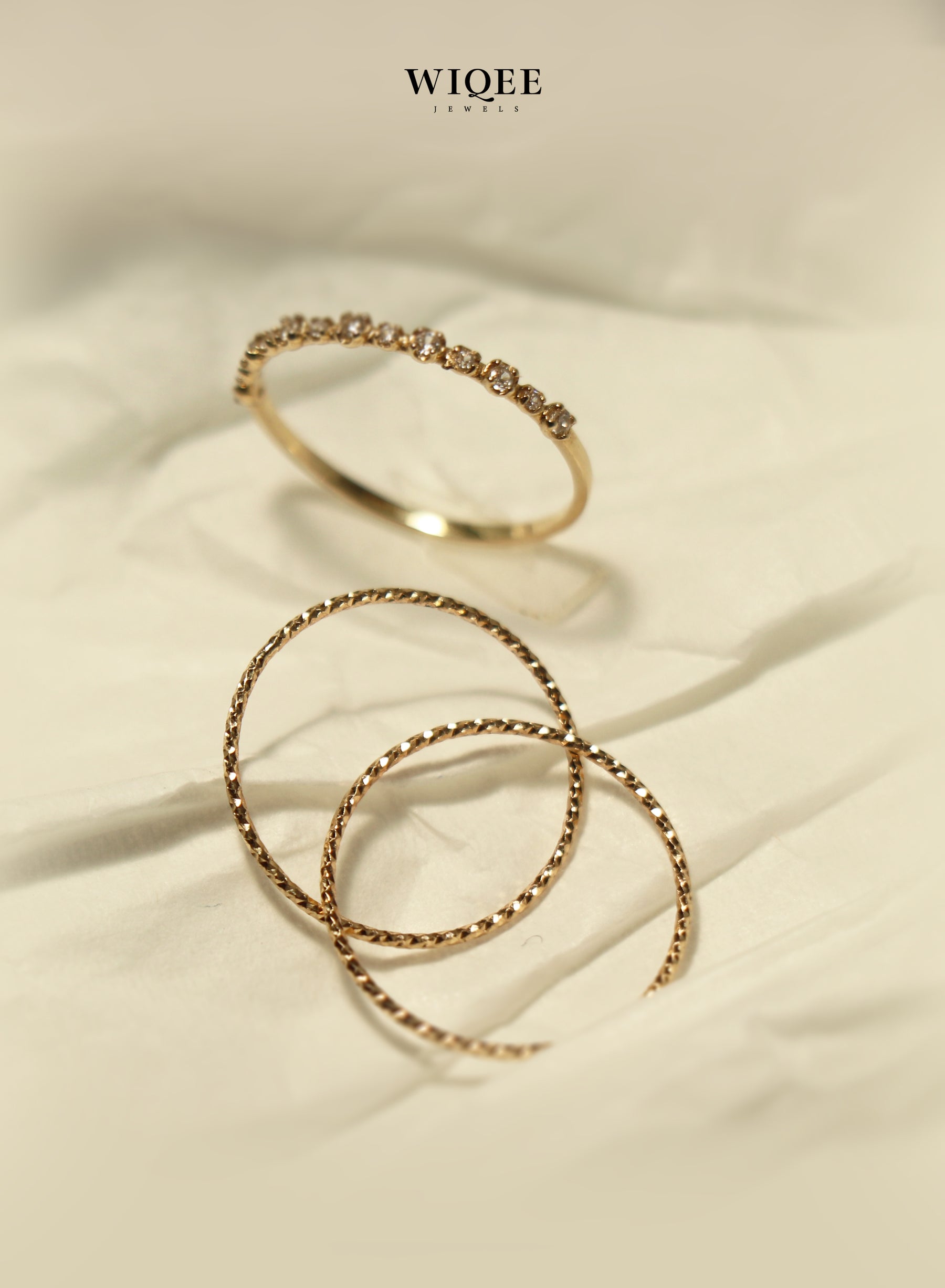 14k Solid Gold Stackable Thin Rings | Luxury Jewelry