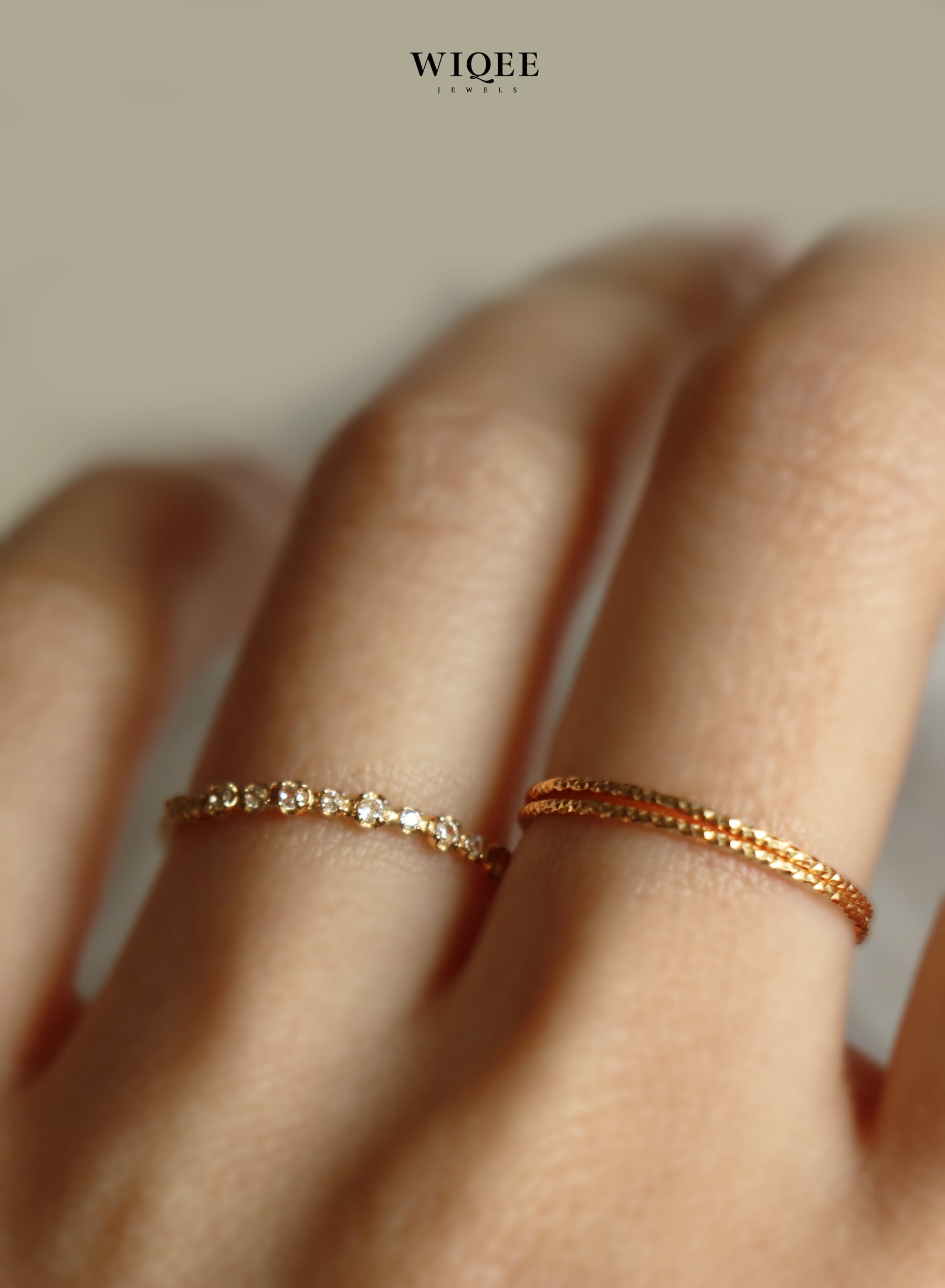 Diamond Stackable Gold Ring Set | Ring in Summer