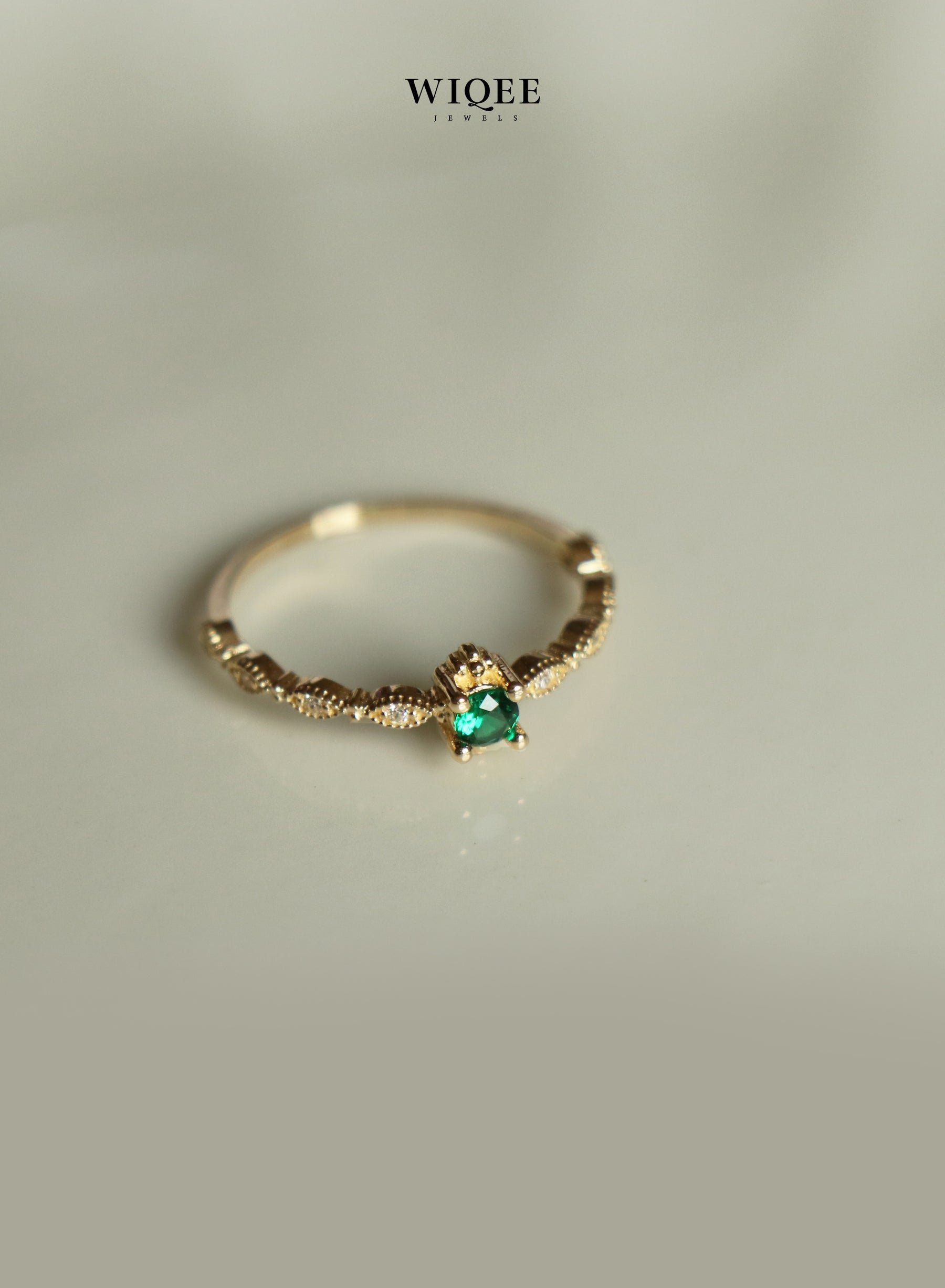  9k Solid Gold Gemstone Ring | Emerald Gold Ring