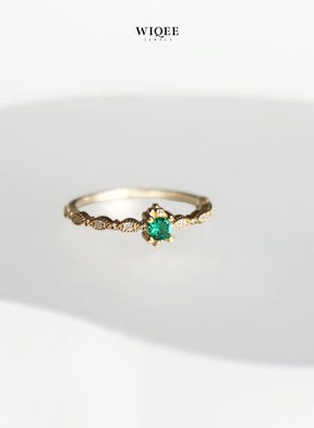  9k Solid Gold Gemstone Ring | Emerald Gold Ring