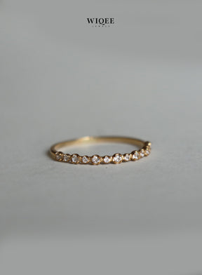 9k Solid Gold Stackable diamond Ring | Wedding Band