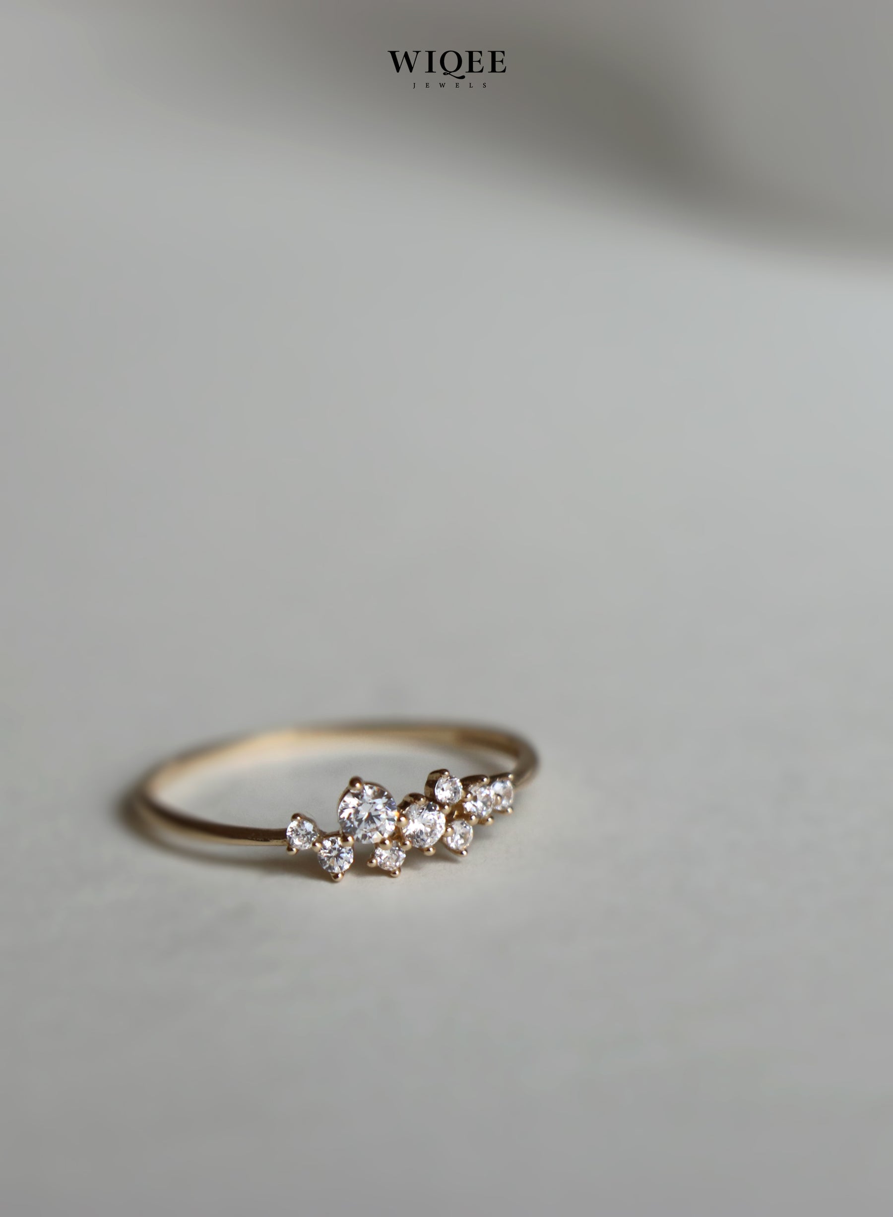  14k Solid Gold Diamond Cluster Ring | Statement Rings