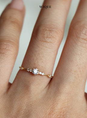 14k Solid Gold Engagement Ring | Diamond Gold ring