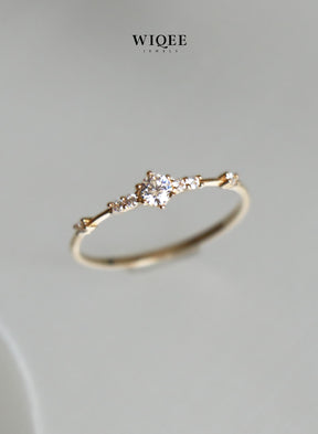 14k Solid Gold Engagement Ring | Diamond Gold ring