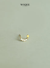 Star&Moon Gold Stud Earrings