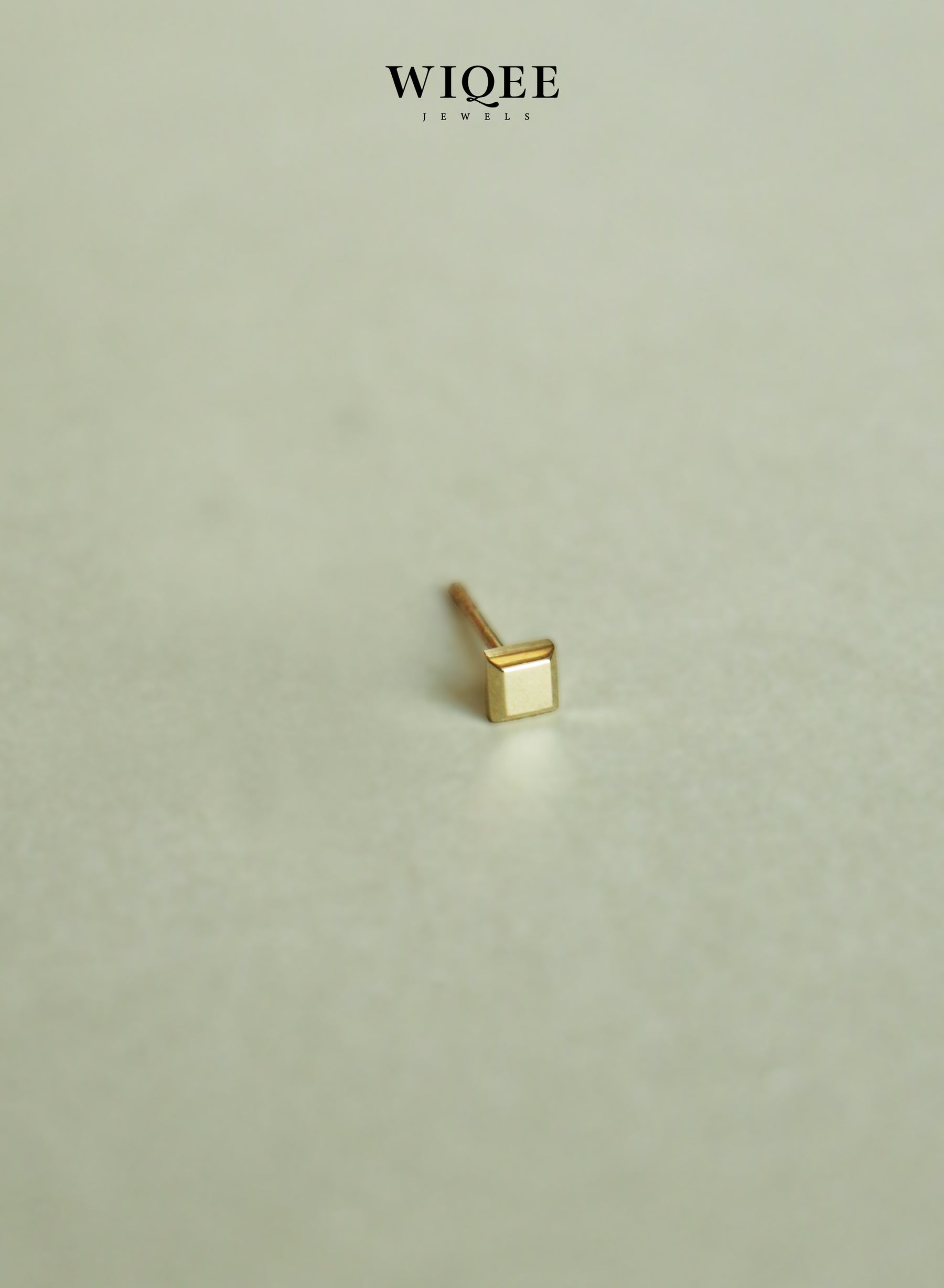 Square Tiny Gold Stud