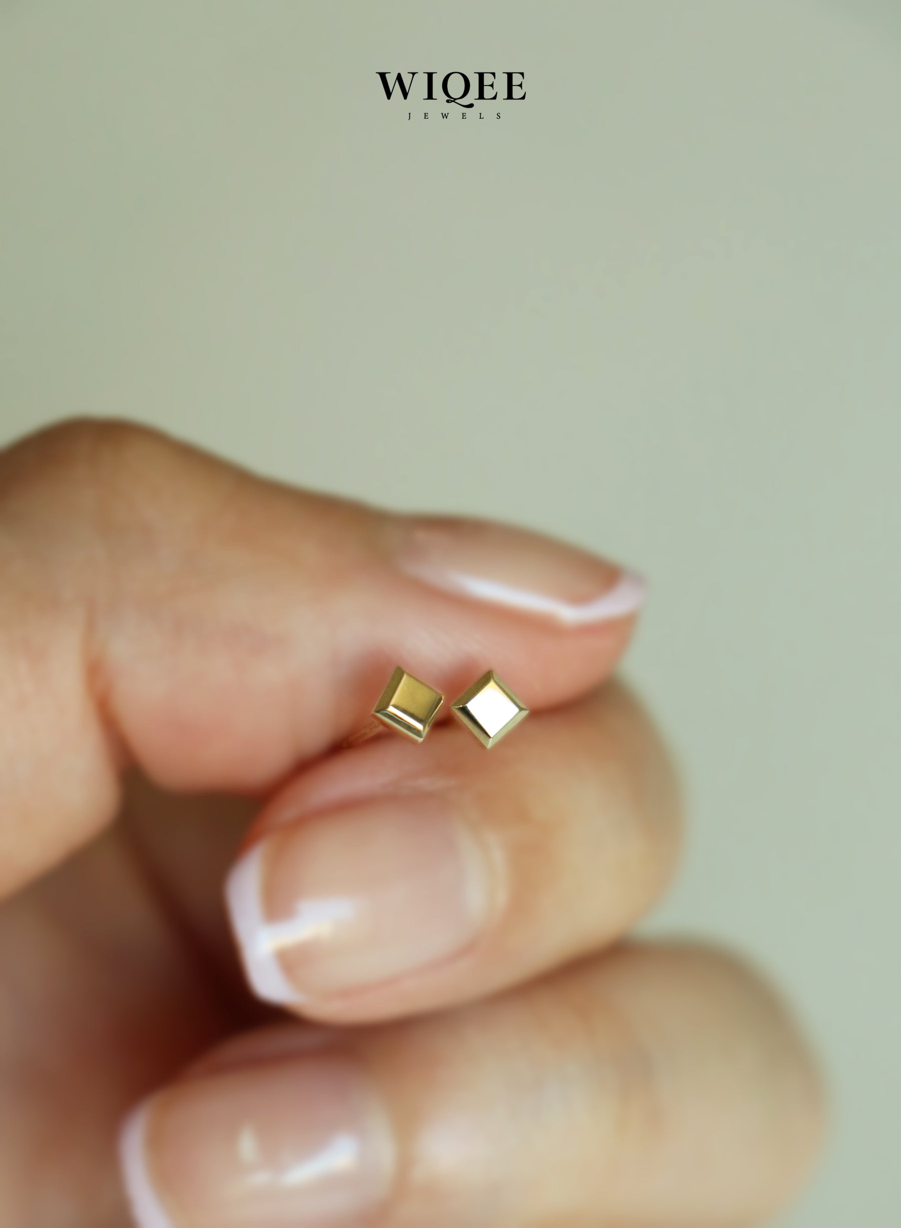 Square Tiny Gold Stud