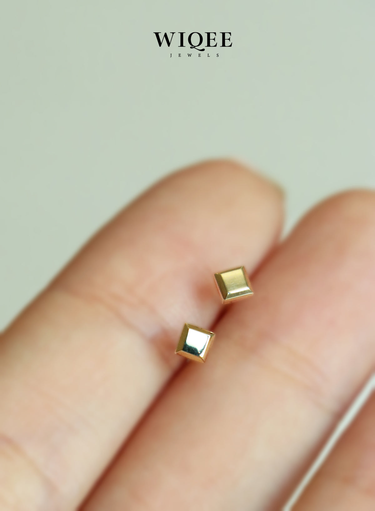 Square Tiny Gold Stud