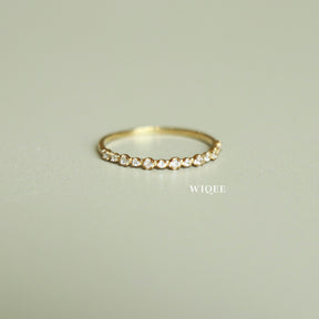 9k Solid Gold Stackable diamond Ring | Wedding Band