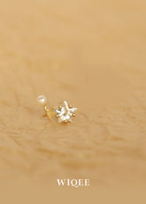 Star Pearl Gold Stud Earring