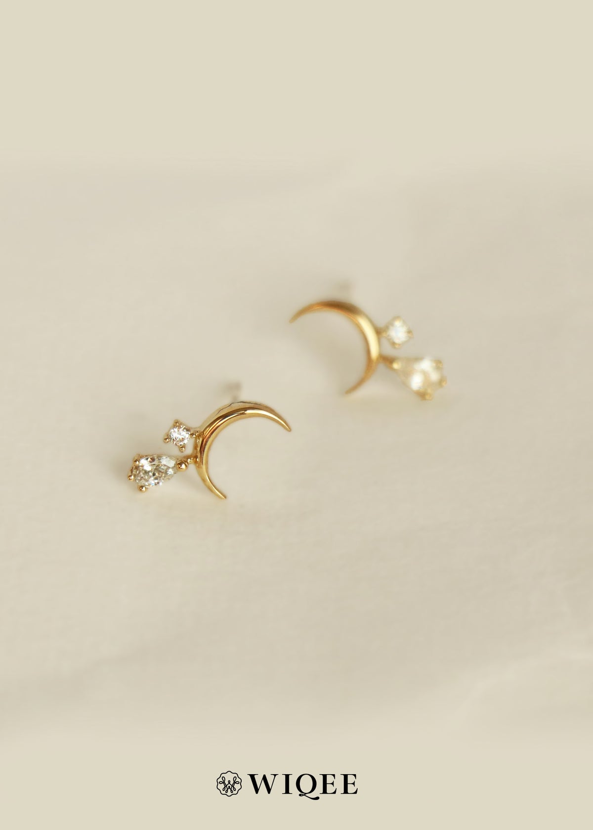 Moon Celestial Gold Stud Earrings