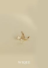 Moon Celestial Gold Stud Earrings