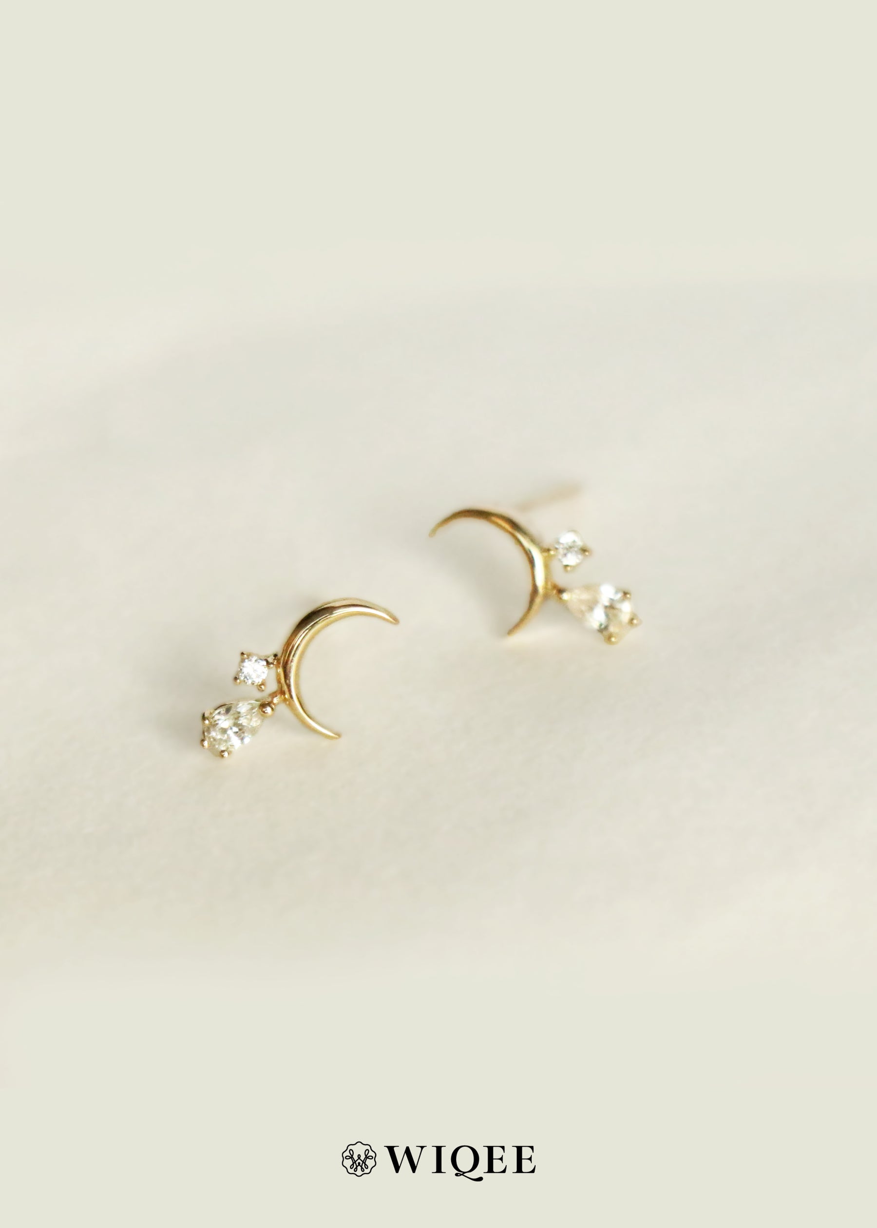 Moon Celestial Gold Stud Earrings