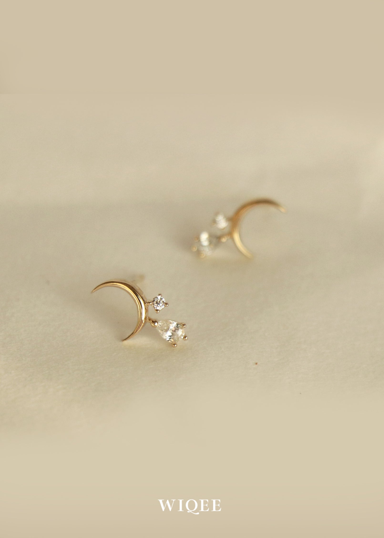 Moon Celestial Gold Stud Earrings