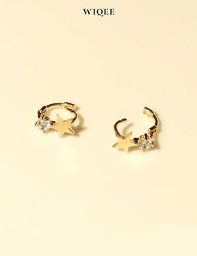 Star Gold Hoop Earring