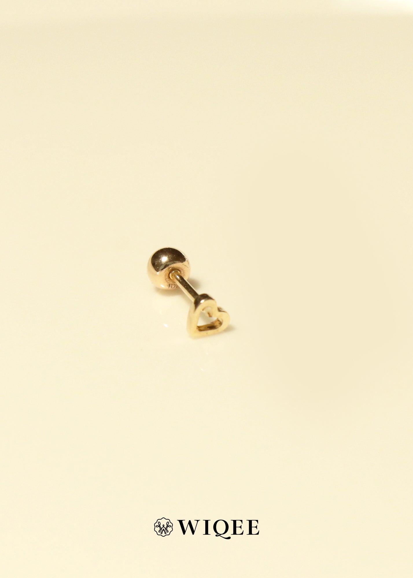 Heart screw backs Gold Stud