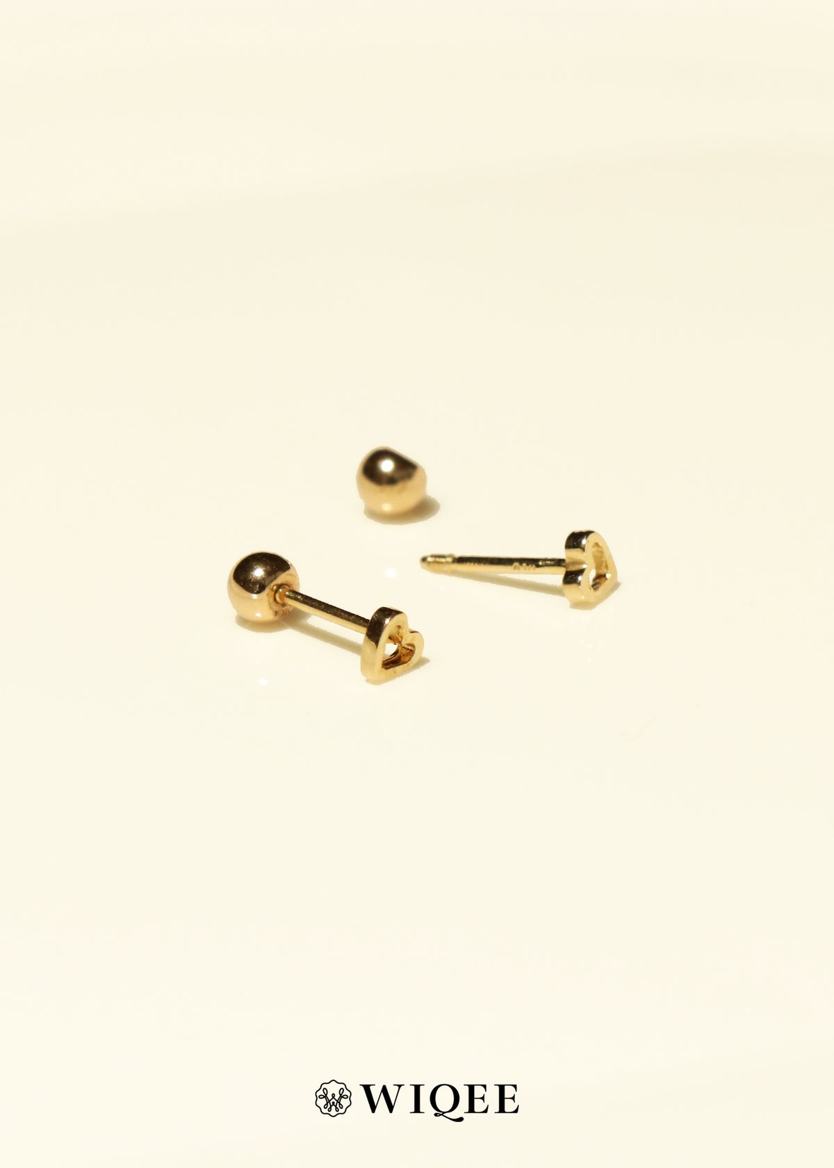 Heart screw backs Gold Stud