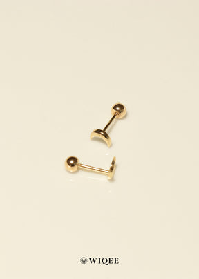 Moon screw backs Gold Stud