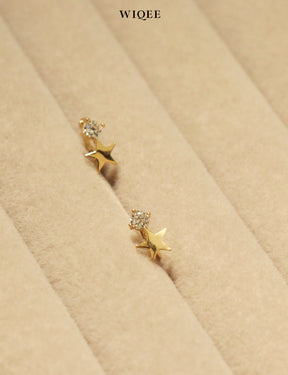 Star Gold Hoop Earring