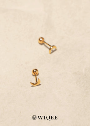 Moon screw backs Gold Stud