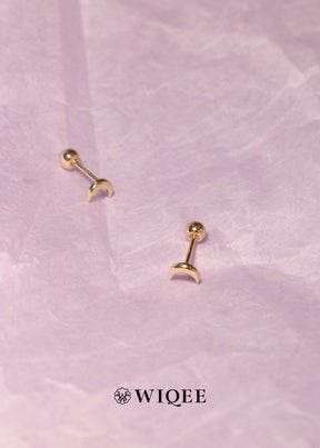 Moon screw backs Gold Stud