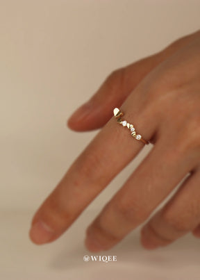 Heart Gold Ring in 9k Solid Gold ,Adjustable Rings