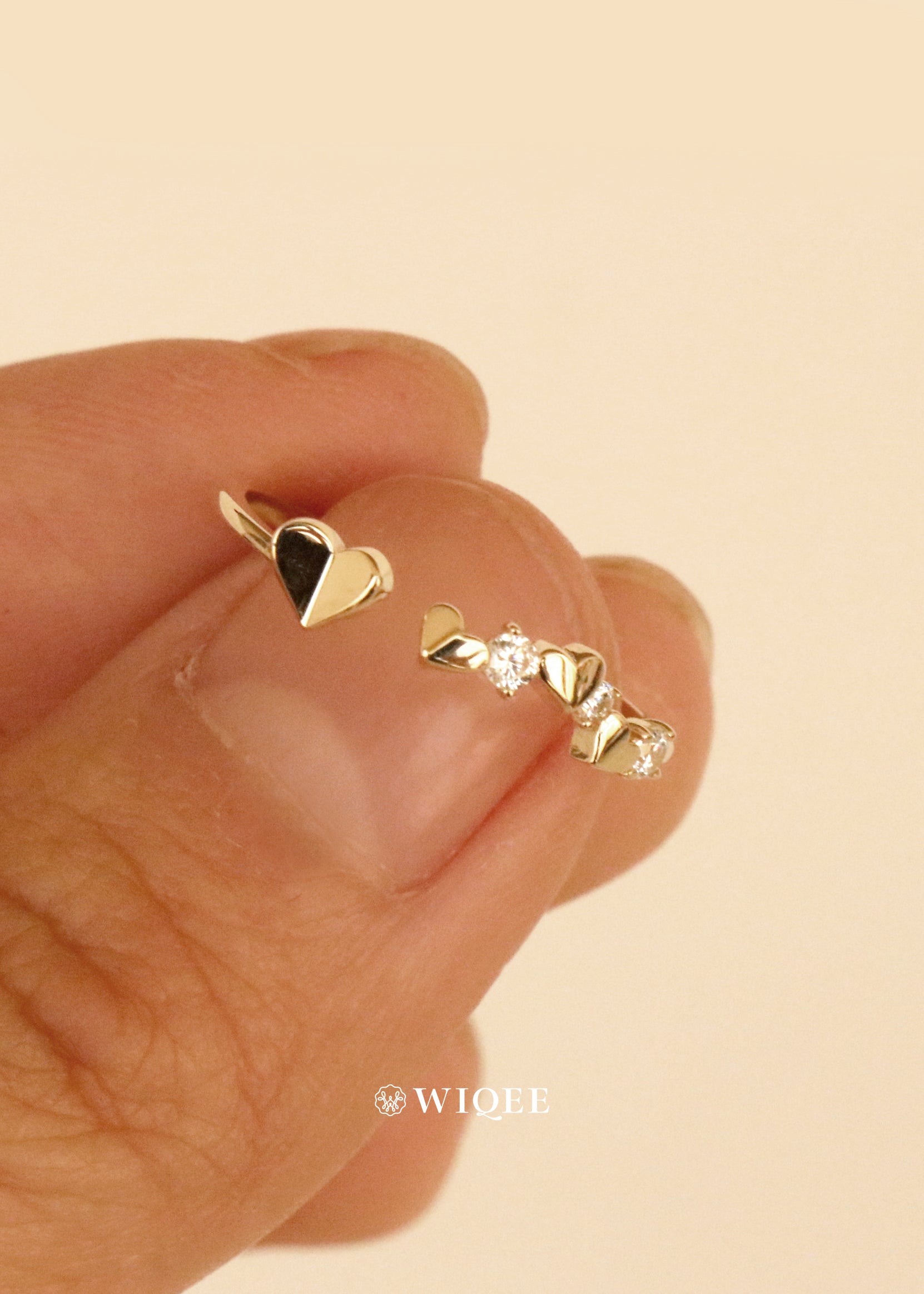 Heart Gold Ring in 9k Solid Gold ,Adjustable Rings