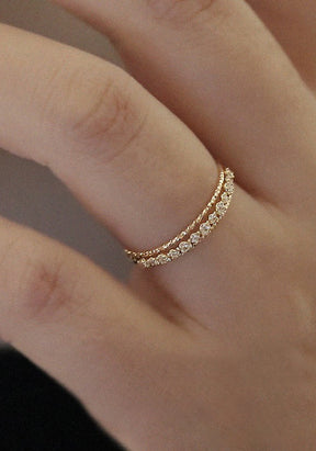 Diamond Stackable Gold Ring Set | Ring in Summer