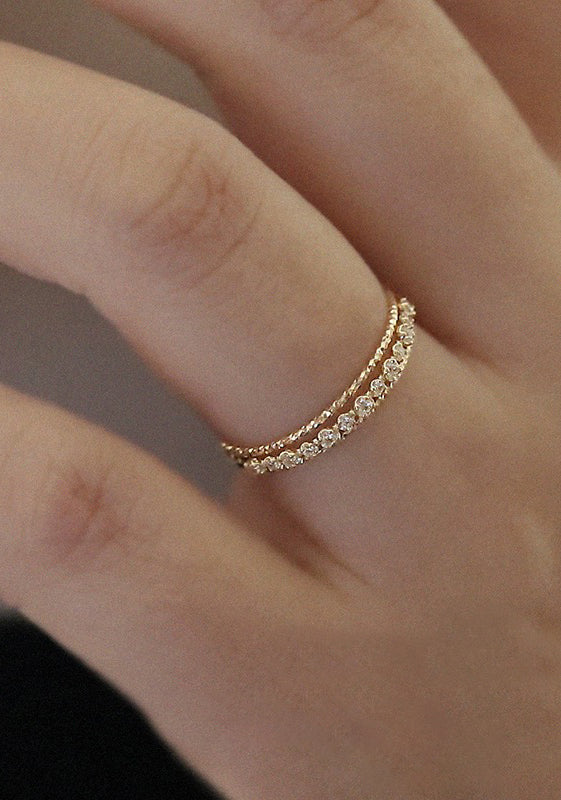 Diamond Stackable Gold Ring Set | Ring in Summer